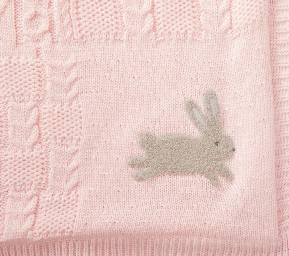 Bunny Patchwork Cable Heirloom Baby Blanket Pottery Barn Kids Australia